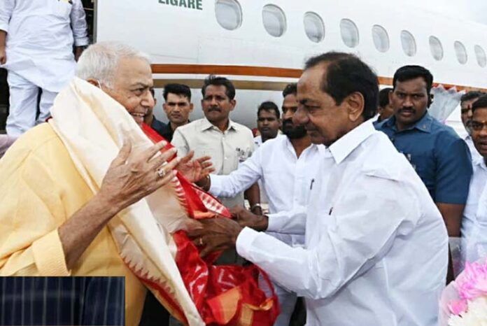 ಮತ್ತೆ ಶಿಷ್ಟಾಚಾರ ಮರೆತ ಕೆಸಿಆರ್​: ಮೋದಿ ಬಿಟ್ಟು ಸಿನ್ಹಾ ಆಹ್ವಾನಿಸಲು ತೆರಳಿದ ತೆಲಂಗಾಣ ಸಿಎಂ!