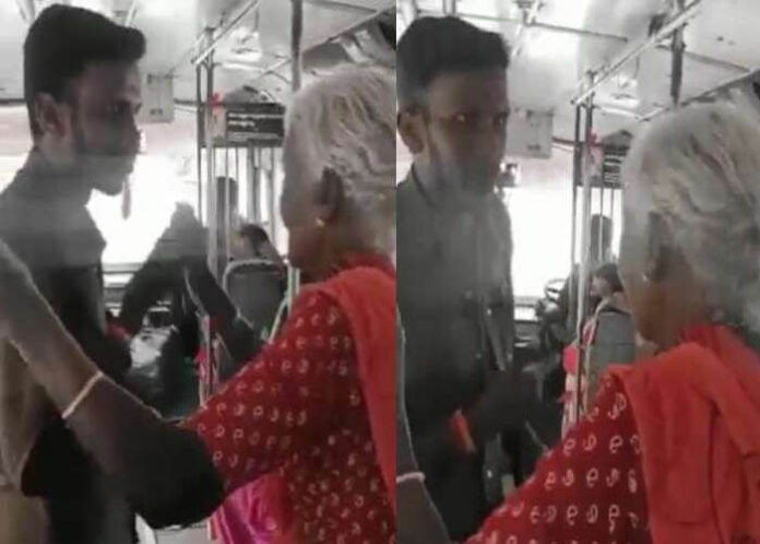 ಉಚಿತವಾಗಿ ಪ್ರಯಾಣಿಸೋದಿಲ್ಲ,ತಗೊಳ್ಳಿ ದುಡ್ಡು, ಟಿಕೆಟ್ ಕೊಡಿ : ಕಂಡಕ್ಟರ್ ಜತೆ ವೃದ್ಧೆ ಜಗಳ!